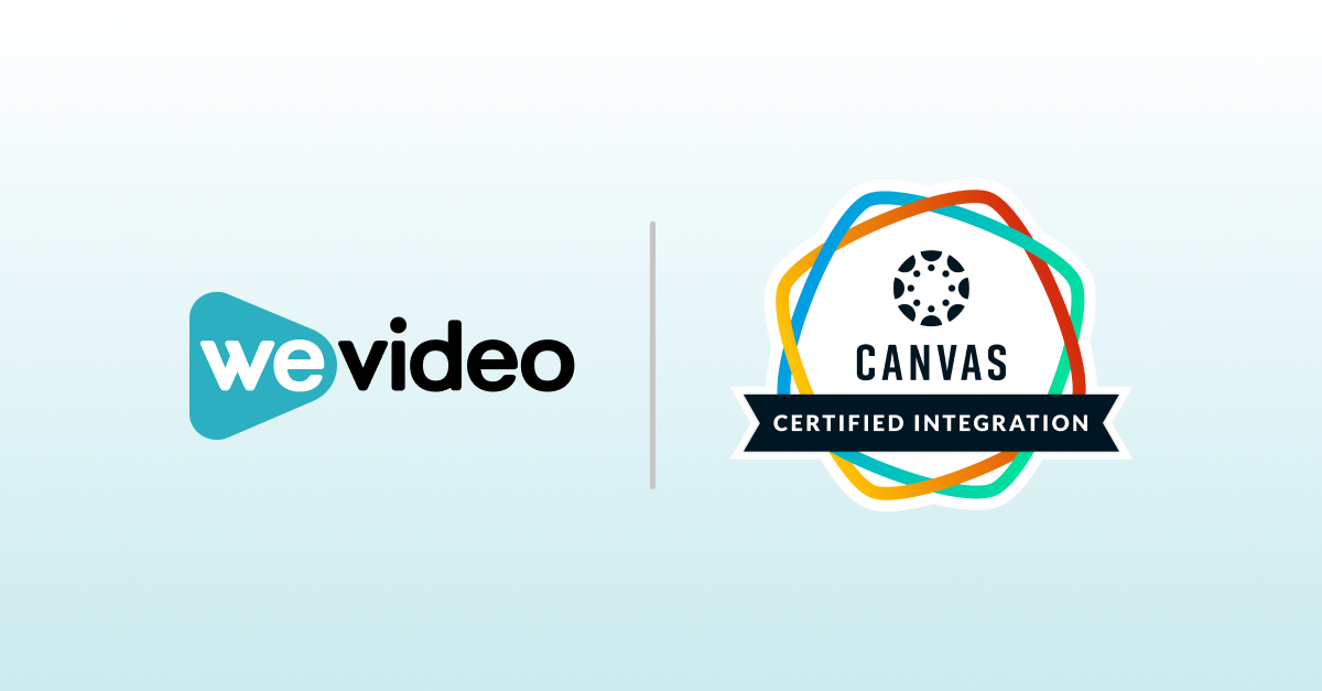 Light teal background. WeVideo and Canvas Certified Integration logos. 