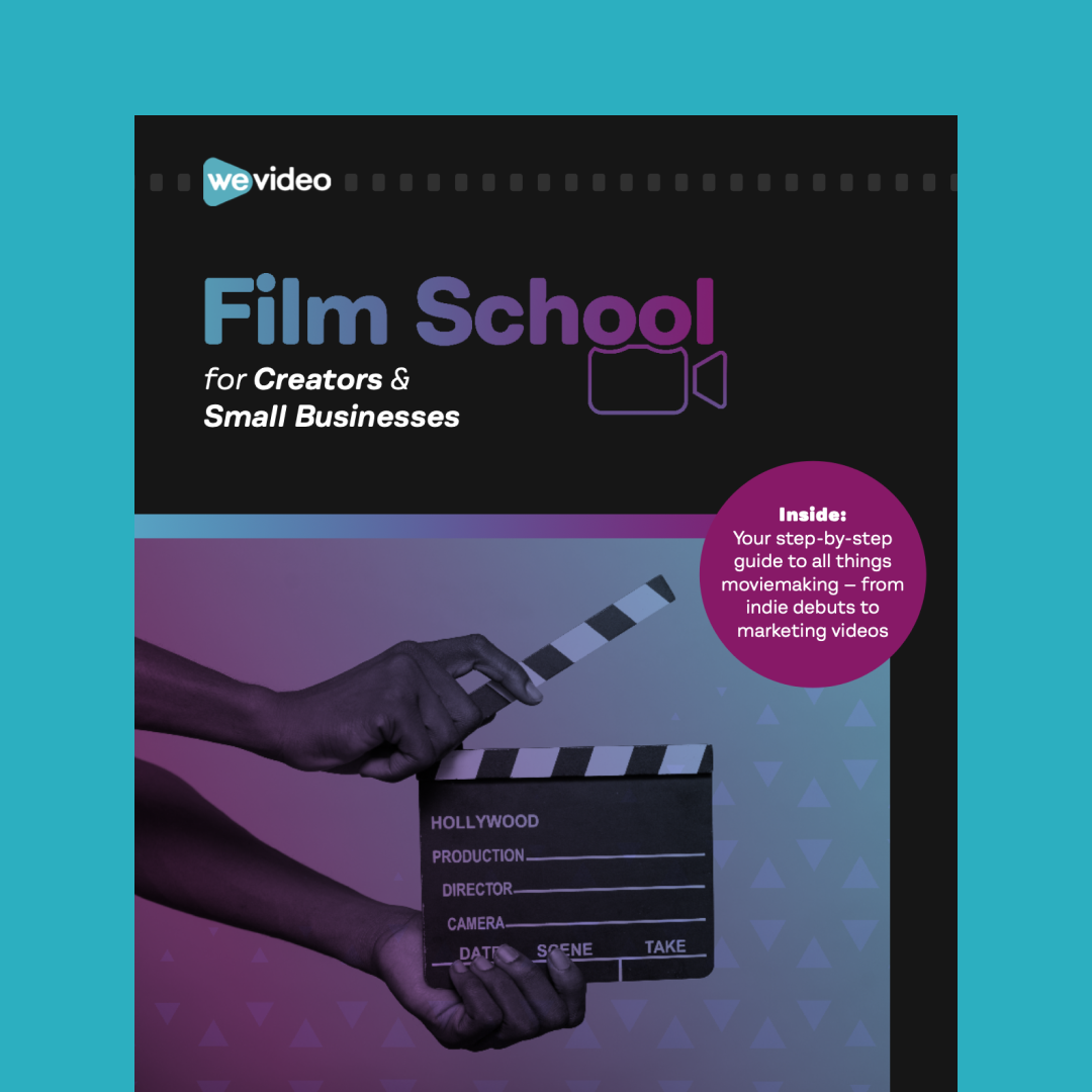 Film School for Creators & Small Businesses eBook cover against light blue background