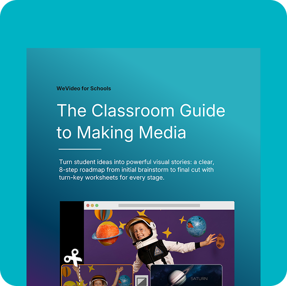 The Classroom Guide to Making Media eBook cover with blue background